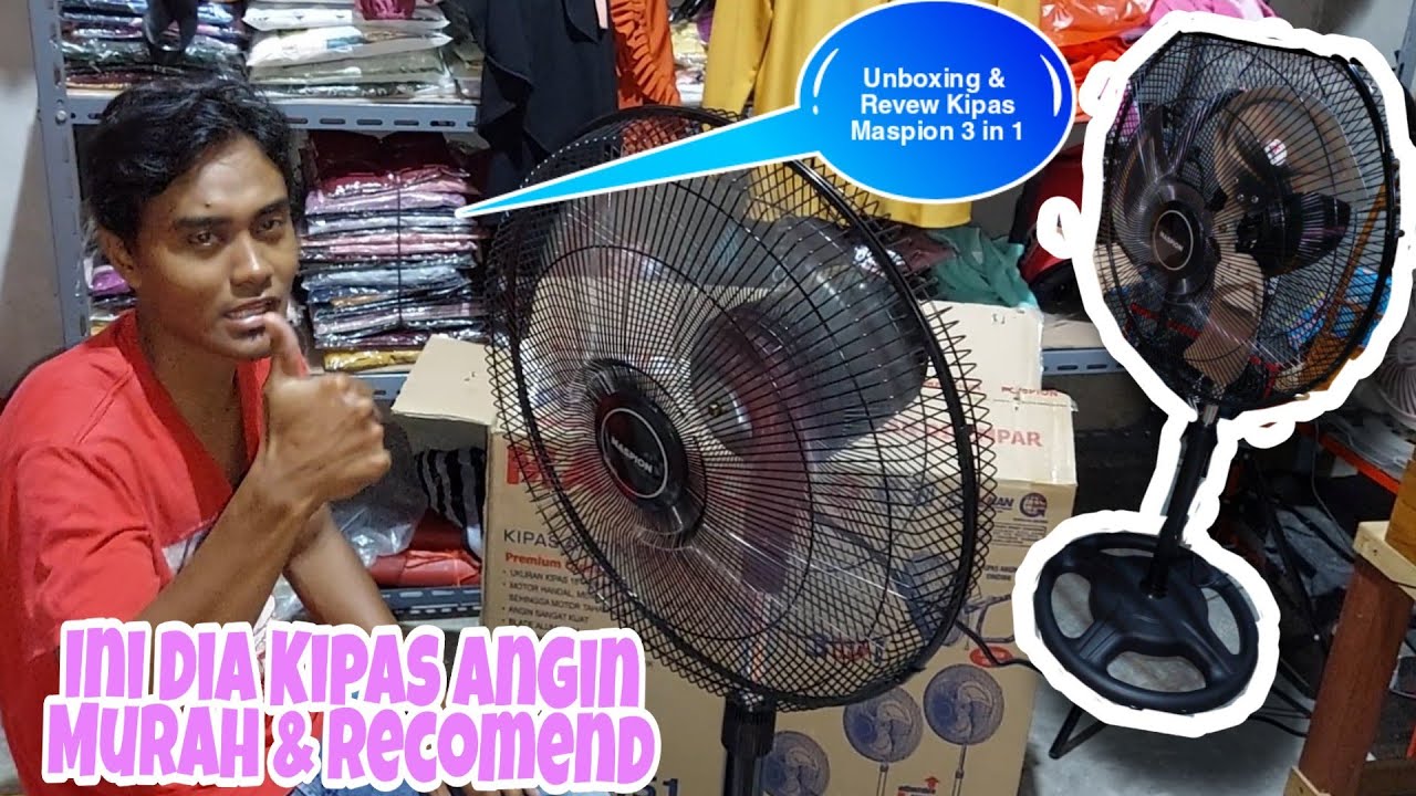 Unboxing & Revew Kipas Angin MASPION 3 in 1 type PW-451 || Unboxing & Revew