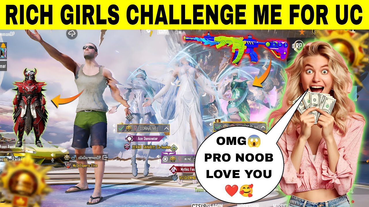 RANDOM RICH GIRLS😍 CHALLENGE ME FOR 50K UC😱 GOT SHOCKED😱 AFTER SEEING MY ALL X-SUIT🥰 NOOB TO PRO🥺❤️