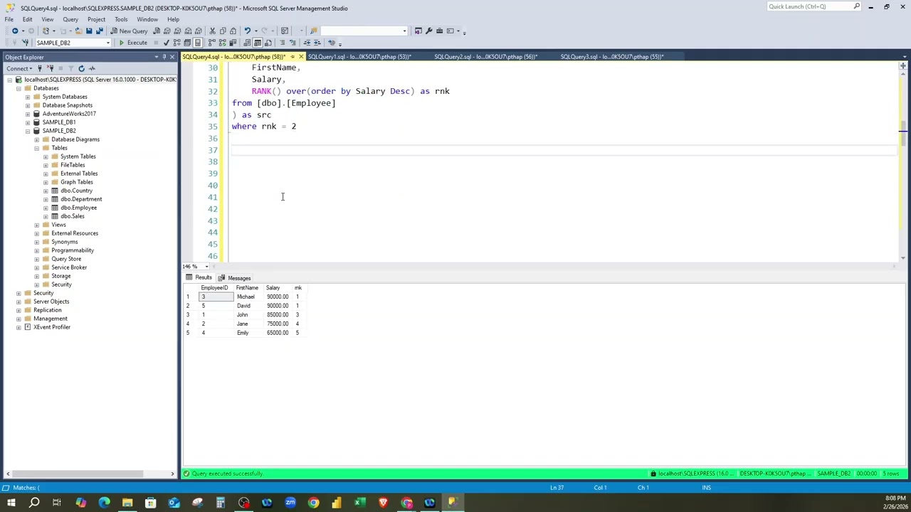 How to find the HIGHEST SALARY IN SQL in less than 10 minutes