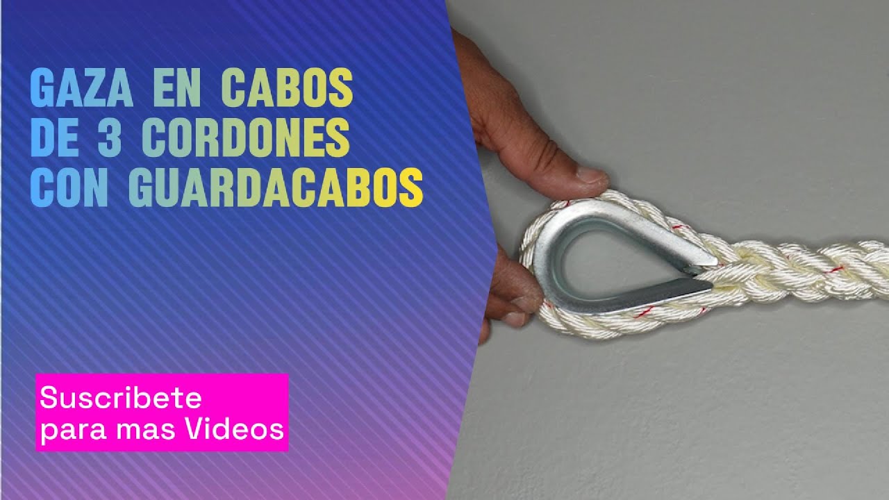 Gaza en cabos de 3 cordones con guardacabo