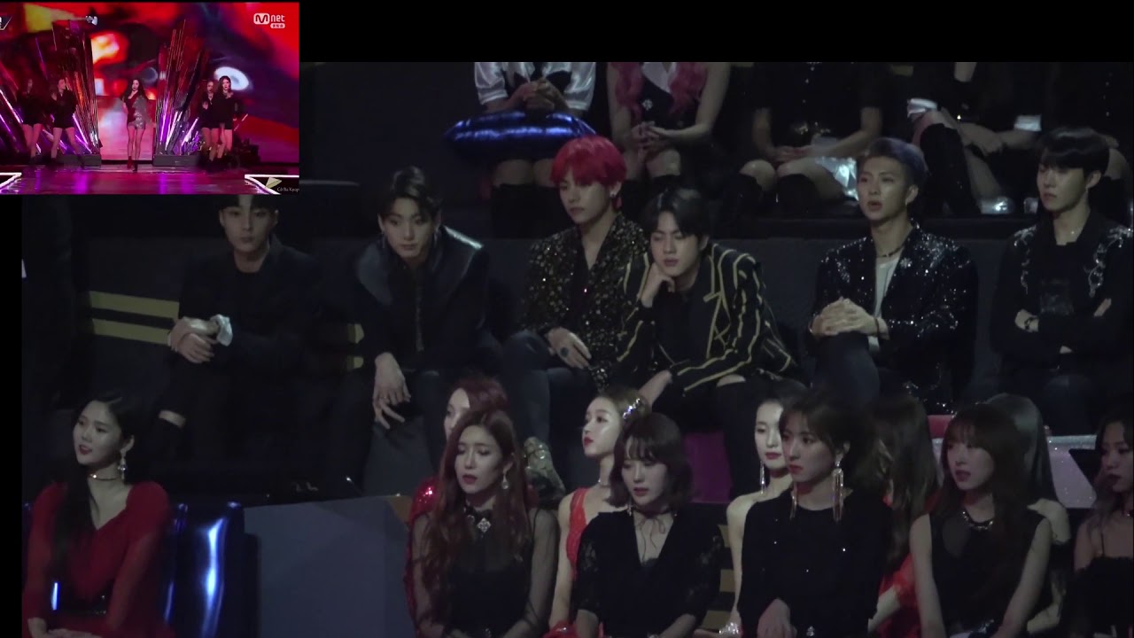 2018 MAMA HK BTS 방탄소년단 Reaction to SUNMI Addict+Siren사이렌