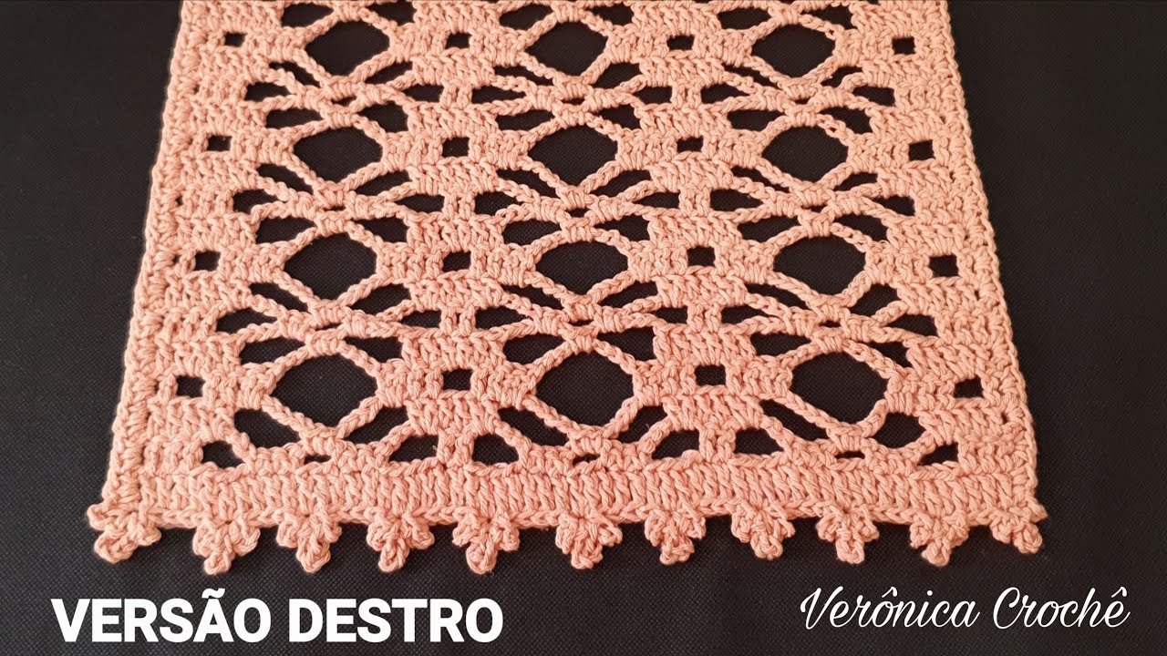 🧡 Caminho de mesa em croche/Trilho de mesa em croche/Passo a passo/Para iniciantes(Versão destro)