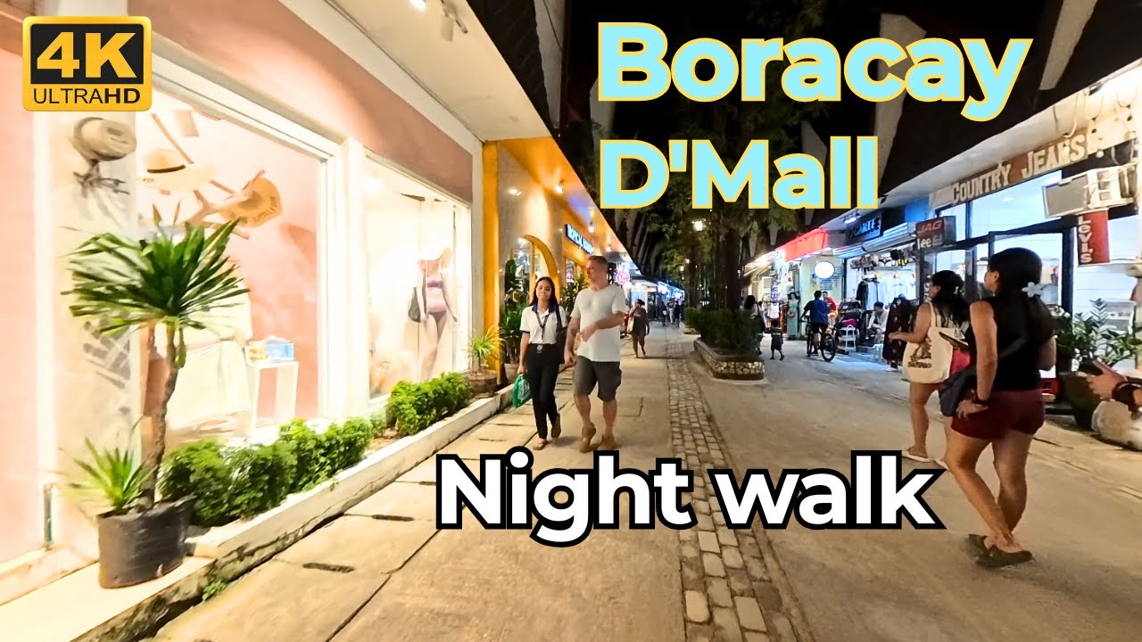 The Heart of Boracay at Night – D'Mall POV Walk | 4K Philippines