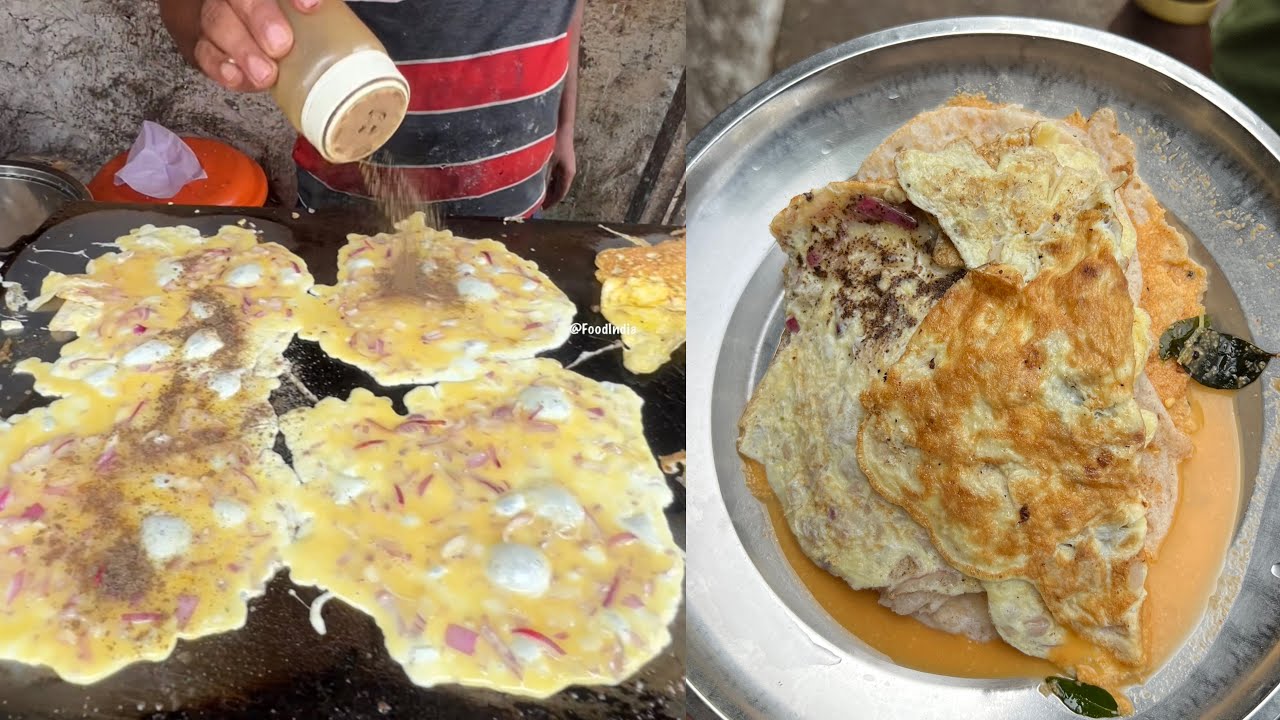 South Indian Style Omelette Making at Thiruvananthapuram