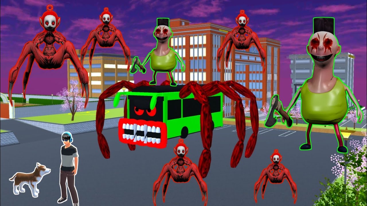 Hamood Habibi and the spider bus were caught on CCTV camera attacking the city of Sakura 😱😱