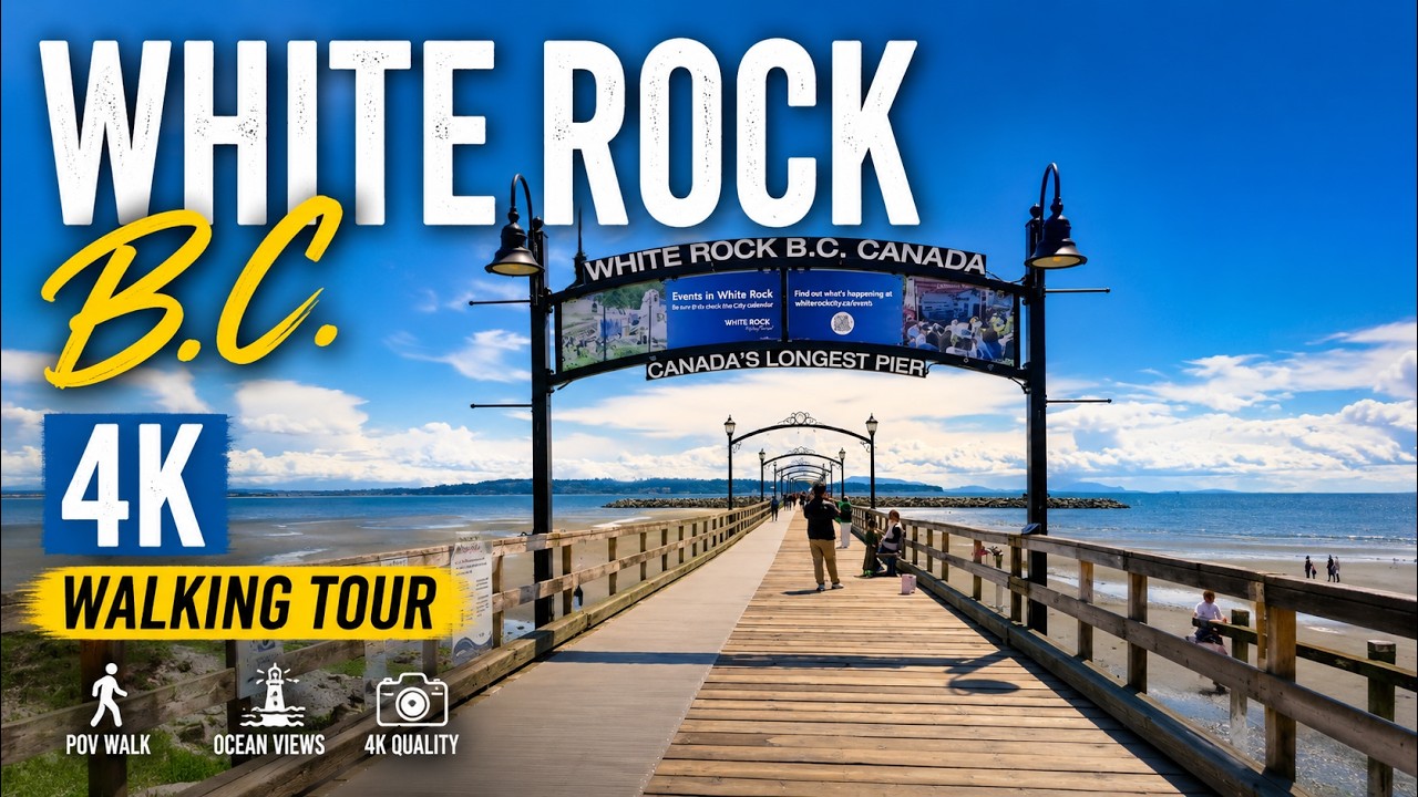 White Rock, BC 4K Walking Tour 🇨🇦 | Canada's Longest Pier | Relaxing Beach Walk