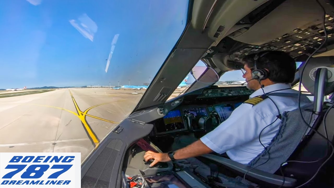 B787 Despegue en Seul Incheon I Rodaje a pista 16L I Comunicaciones en cabina y ATC I Flight deck