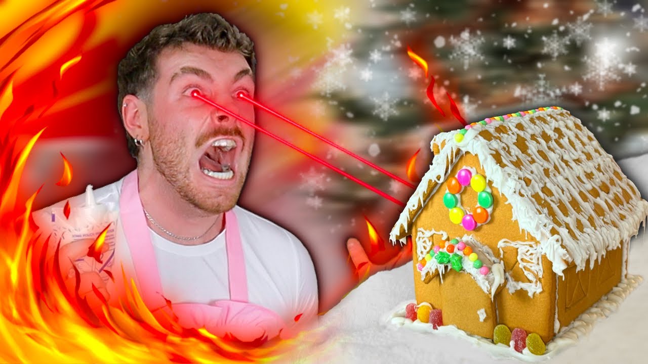 building a gingerbread house and HATING EVERY MINUTE OF IT.
