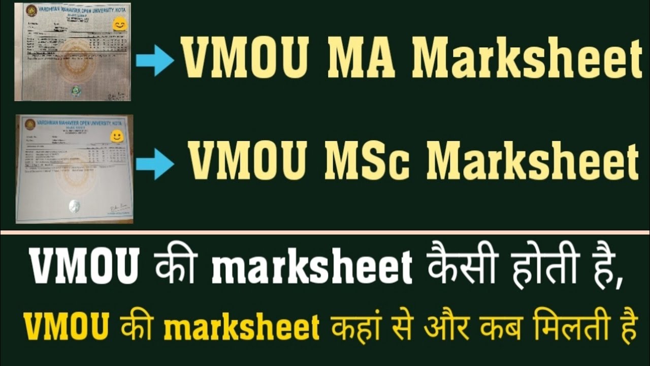 vmou marksheet download ll vmou marksheet ll vmou marksheet dispatch status ll vmou MA MSc