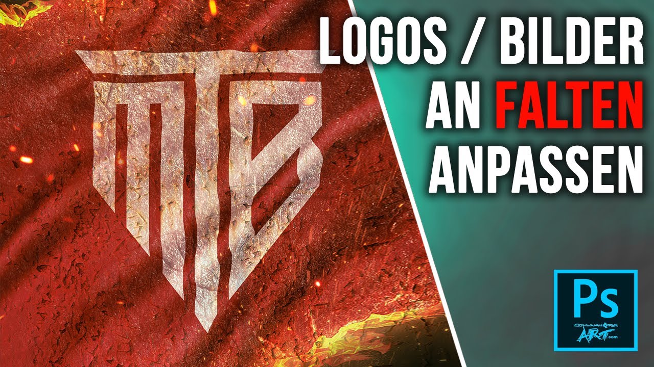 Bilder und Logos mit Photoshop an Falten anpassen (deutsch)