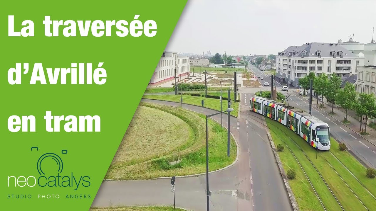 La traversée d'Avrillé en tram vue par drone