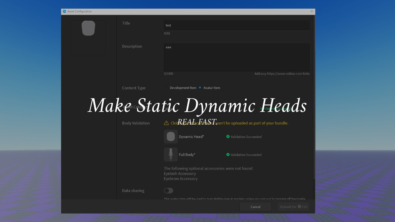 You CAN now make STATIC DYNAMIC HEADS INSTANTLY!