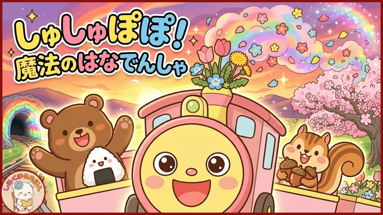【絵本】魔法の電車！しゅしゅぽぽ「はなでんしゃ」｜赤ちゃんが喜ぶ・寝かしつけ・お花見・1歳〜5歳向け読み聞かせ
