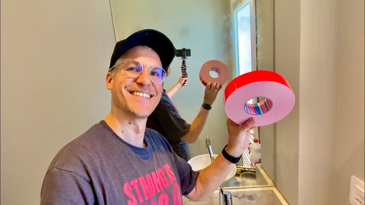 Como COLAR ESPELHO na PAREDE - Meu canal na Real