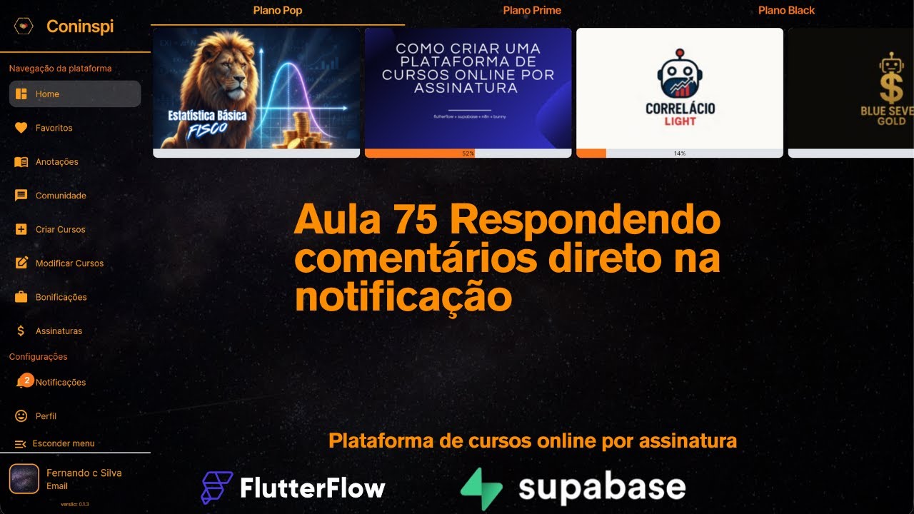 Aula 75 Respondendo comentários direto na notificação - Curso gratuito plataforma de cursos online