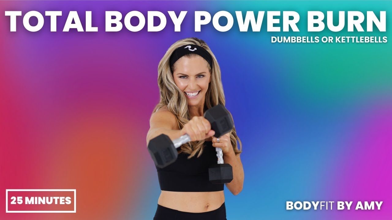 10: Total Body Power Burn with Weights - 25 Minute Workout [STRENGTH & CARDIO]