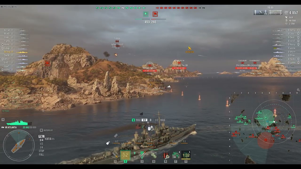 World of Warships 2026. Atlanta. Estuary Map.