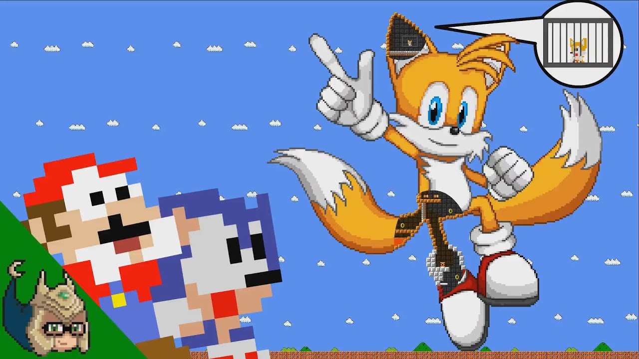 Mario and Sonic vs the GIANT Tails MAZE (Mario Cartoon Animation)