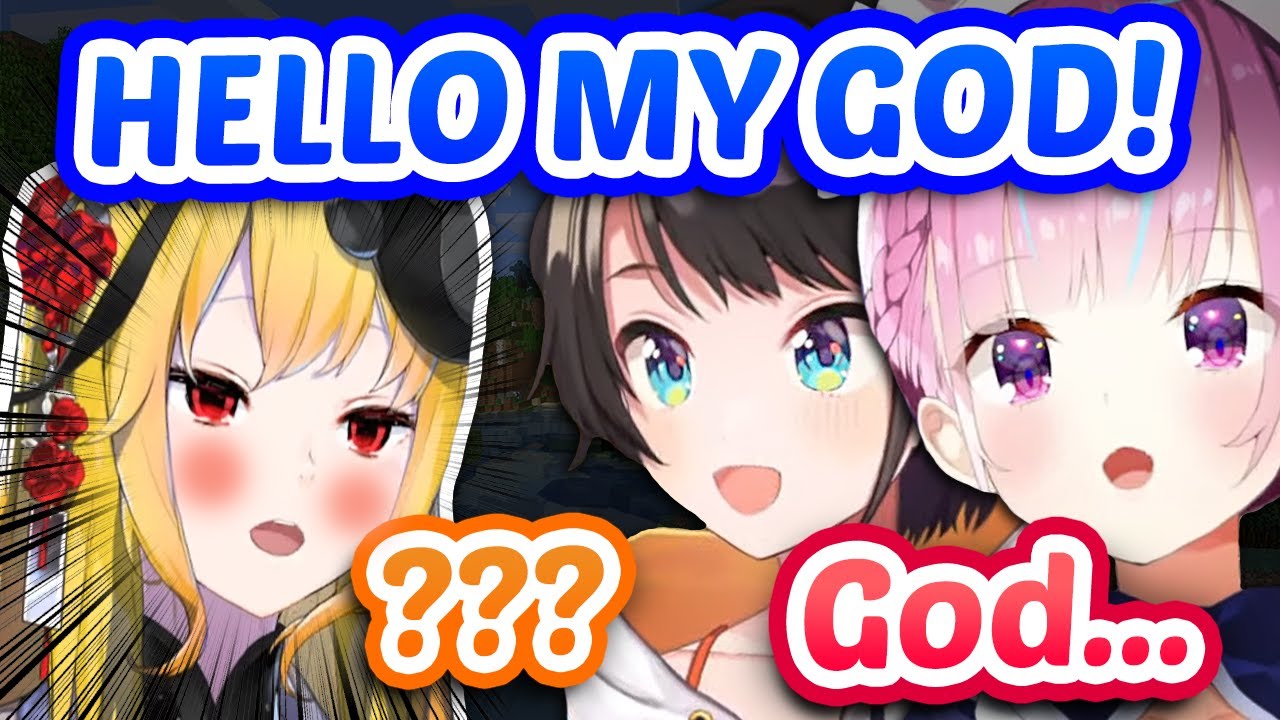 Aqua & Subaru Interact With Kaela-God In English... Minecraft Hardcore Holoserver 【ENG Sub Hololive】