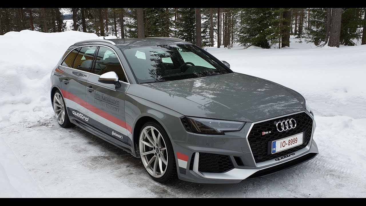 Juha Kankkunen in an Audi RS4 2019 on ice