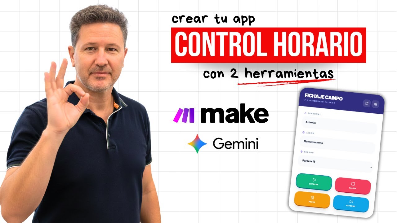 🔥Crea tu App de Control Horario con IA (Make + Gemini) | ¡Copia mi Flujo!