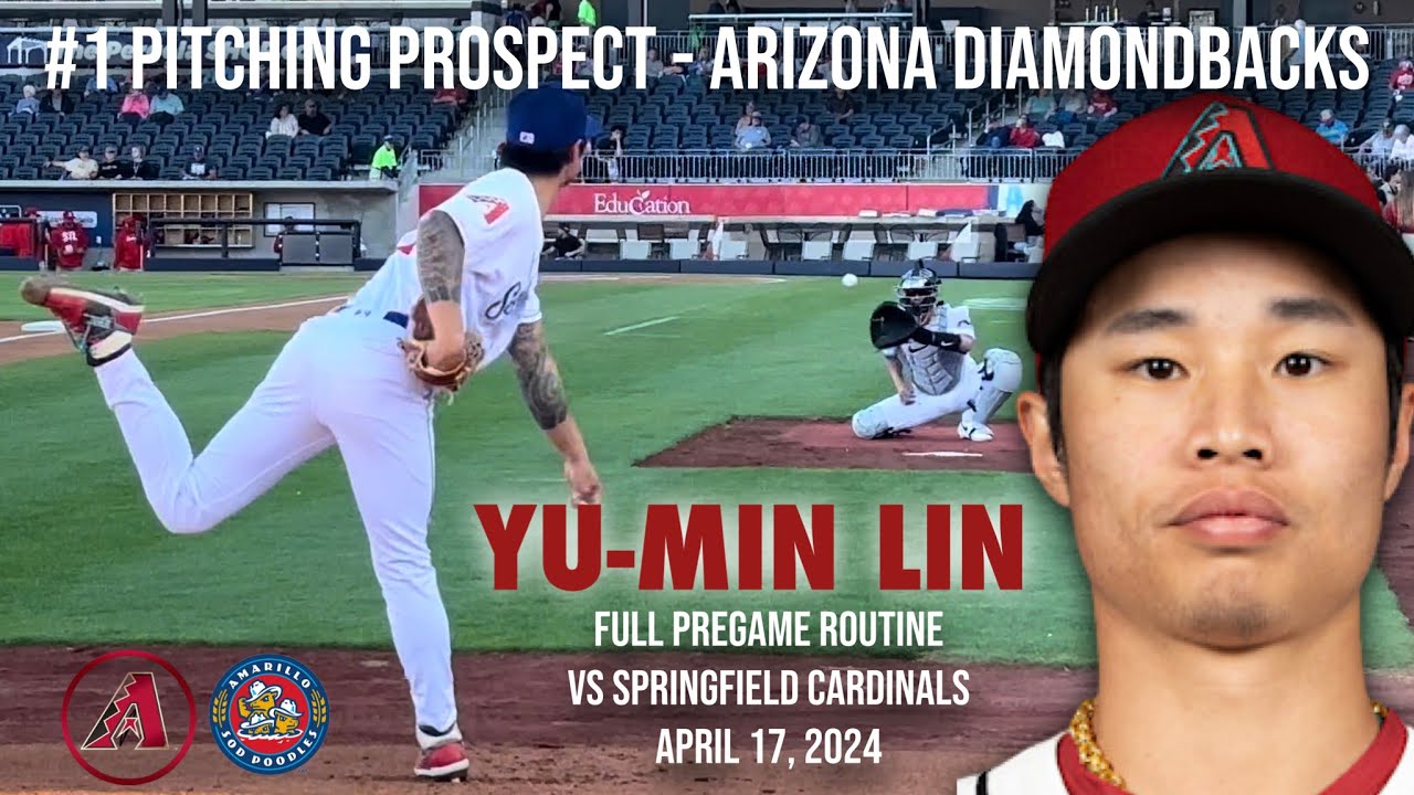 D-Backs #1  Pitching Prospect Yu-Min Lin Full Pregame Routine & Game Footage in Double A - 4/17/24
