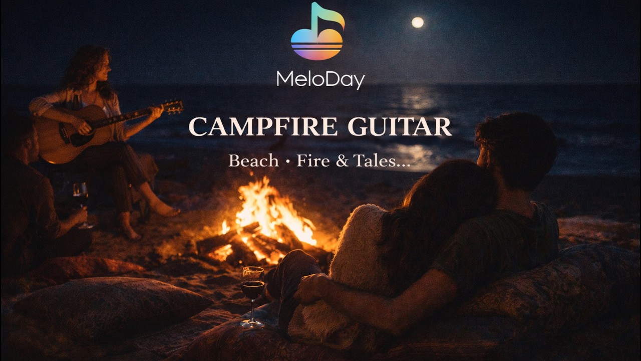 CAMPFIRE GUITAR | Расслабляющая акустика с треском костра – Nature & Melody