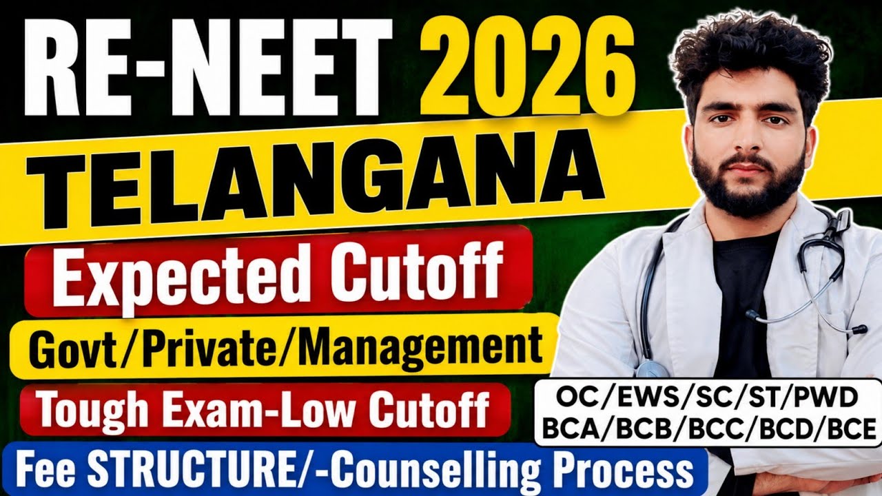 Telangana NEET 2026 Expected Cutoff for Govt & Private Colleges Category-Wise | Fee Structure & S...
