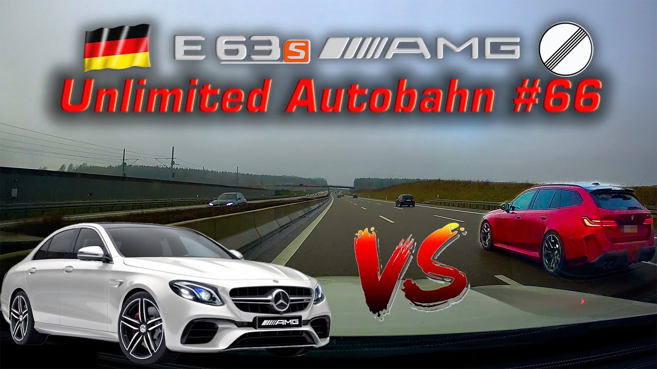 612 HP AMG E63S Meets 727 HP 2025 BMW M5 on the German Autobahn! Unlimited #66 [4k]