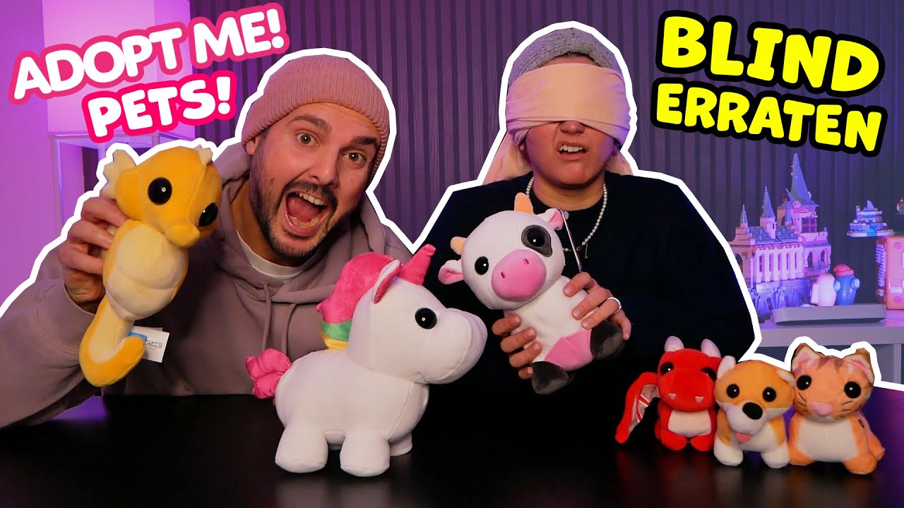 *BLIND ADOPT ME PETS IN REAL LIFE ERRATEN* Challenge mit Kaan & Dania! Einhorn, Kuh, Drache!