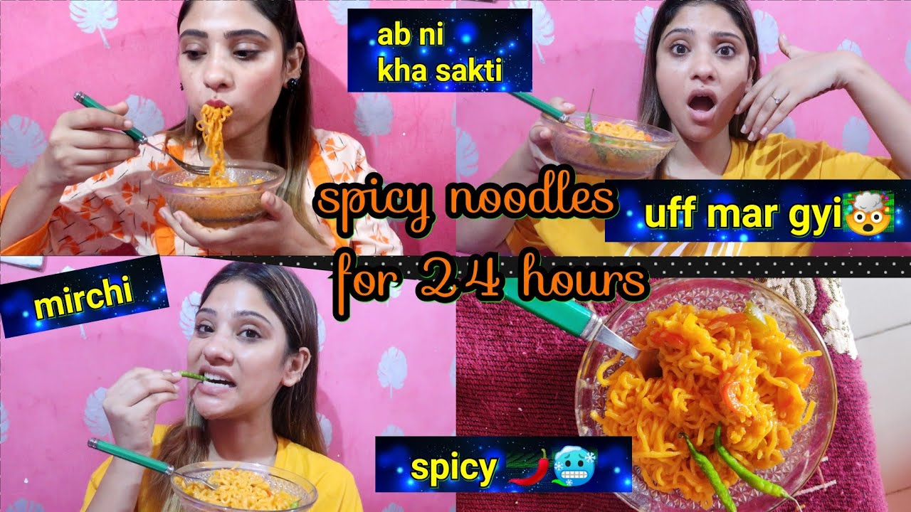 I Only Ate spicy 🌶️🥶 Noodles for 24 hours challenge ||