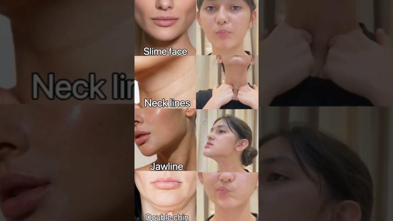 Slim face, sharp jawline & no double chin! Try face yoga daily for natural glow & lift! ✨💆&zwj;♀️ #yoga