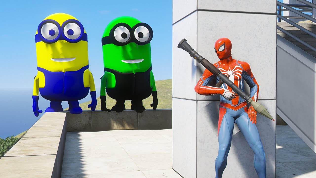 GTA 5 Funny Spiderman vs White Minion Epic Ragdoll Episode. 6