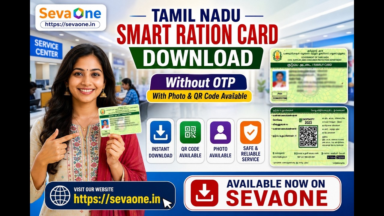 Tamil Nadu Smart Ration Card Generator | Instant PDF to PVC Card in 1 Minute | SevaOne