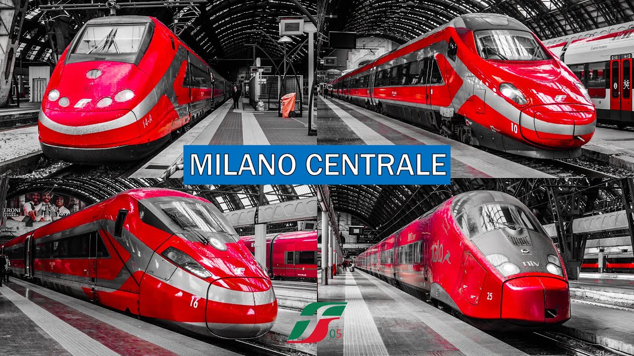 Milano C.le ad Alta Velocità! High-speed in Milan Central Station FRECCIAROSSA -  ITALO -  INTERCITY