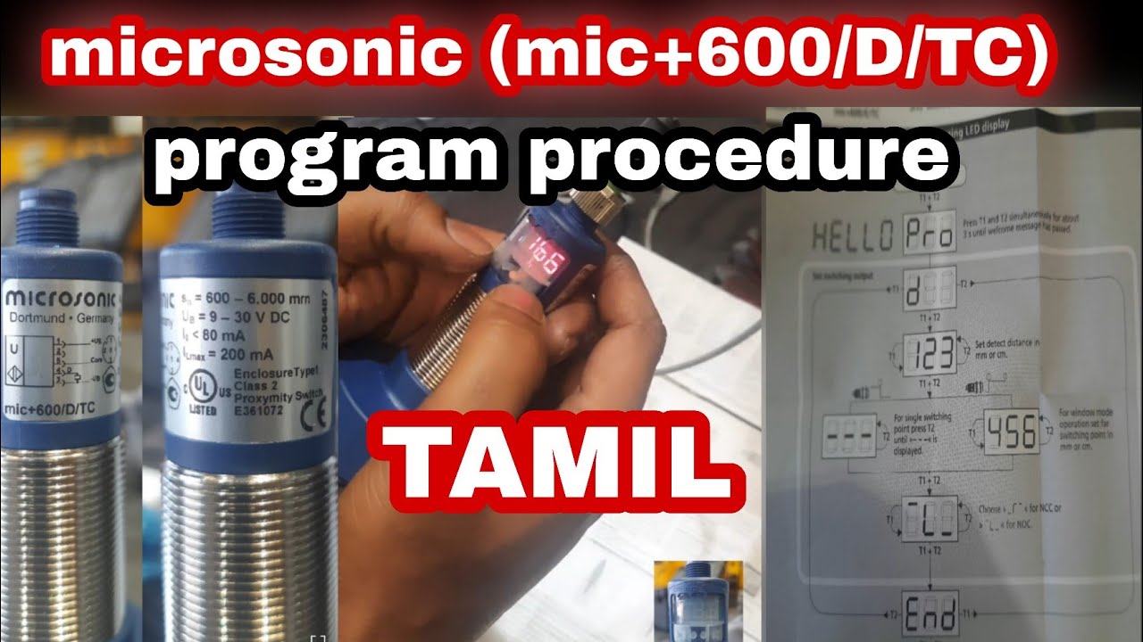 microsonic mic+600/D/TC program procedure Tamil explaination ( sonar bero)/container approach sensor