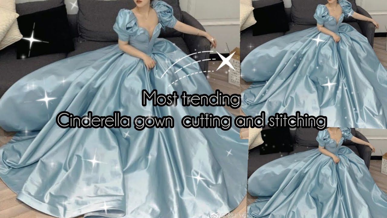 Cinderella gown cutting and stitching /most tranding Instagram  viral gown cutting and stitching