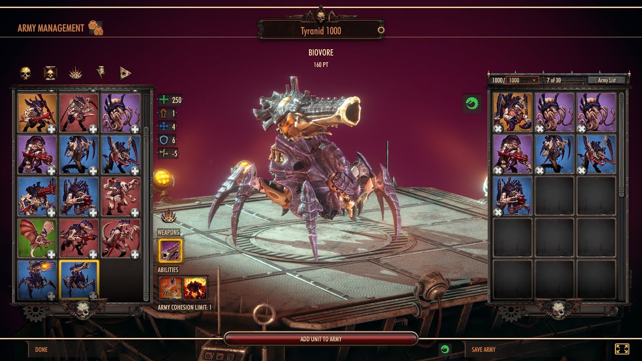 Warhammer Battlesector Multiplayer Unit Tips Tyranids Biovore Updated