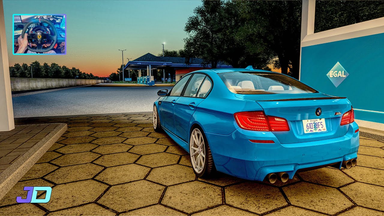 Assetto Corsa BMW M5 F10 Calm Drive in Omega Hometown | Thrustmaster T300 RS