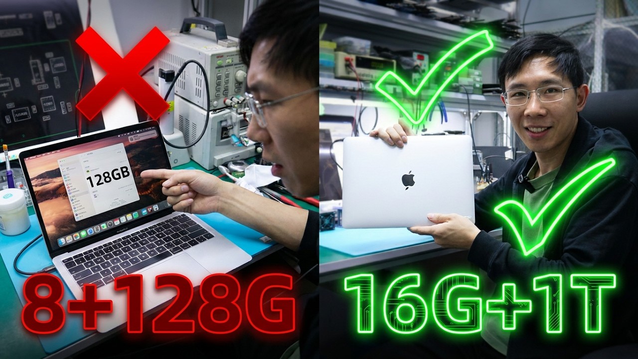 MacBook Air 8+128太难用，直接干到16+1T！应用开到爽 从此再也不用担心老板交代的任务没有内存完成了！ #芯片级维修 #苹果 #数码科技