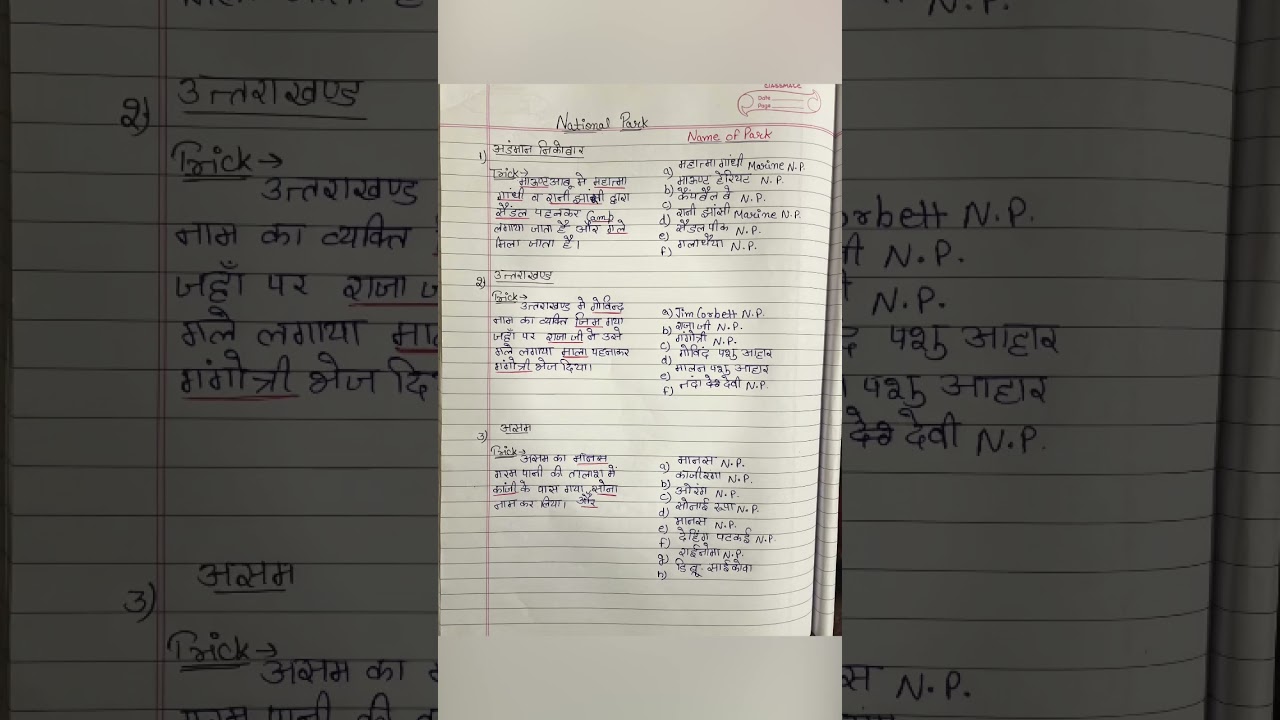 Short trick of National Park #shorts #shortvideo #ssc #education #cgl #nationalpark #youtubeshort