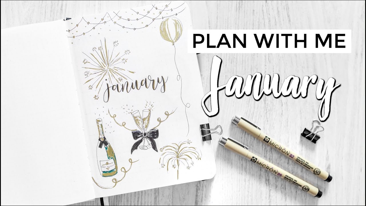 PLAN WITH ME JANUARY - Bullet Journal 2019 🥂✨🖋