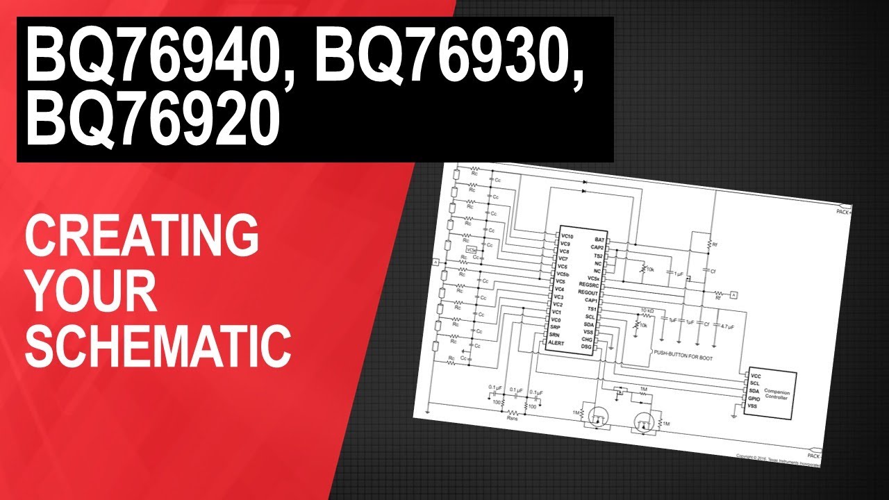 How to create schematic for BQ76920, BQ76930 and BQ76940