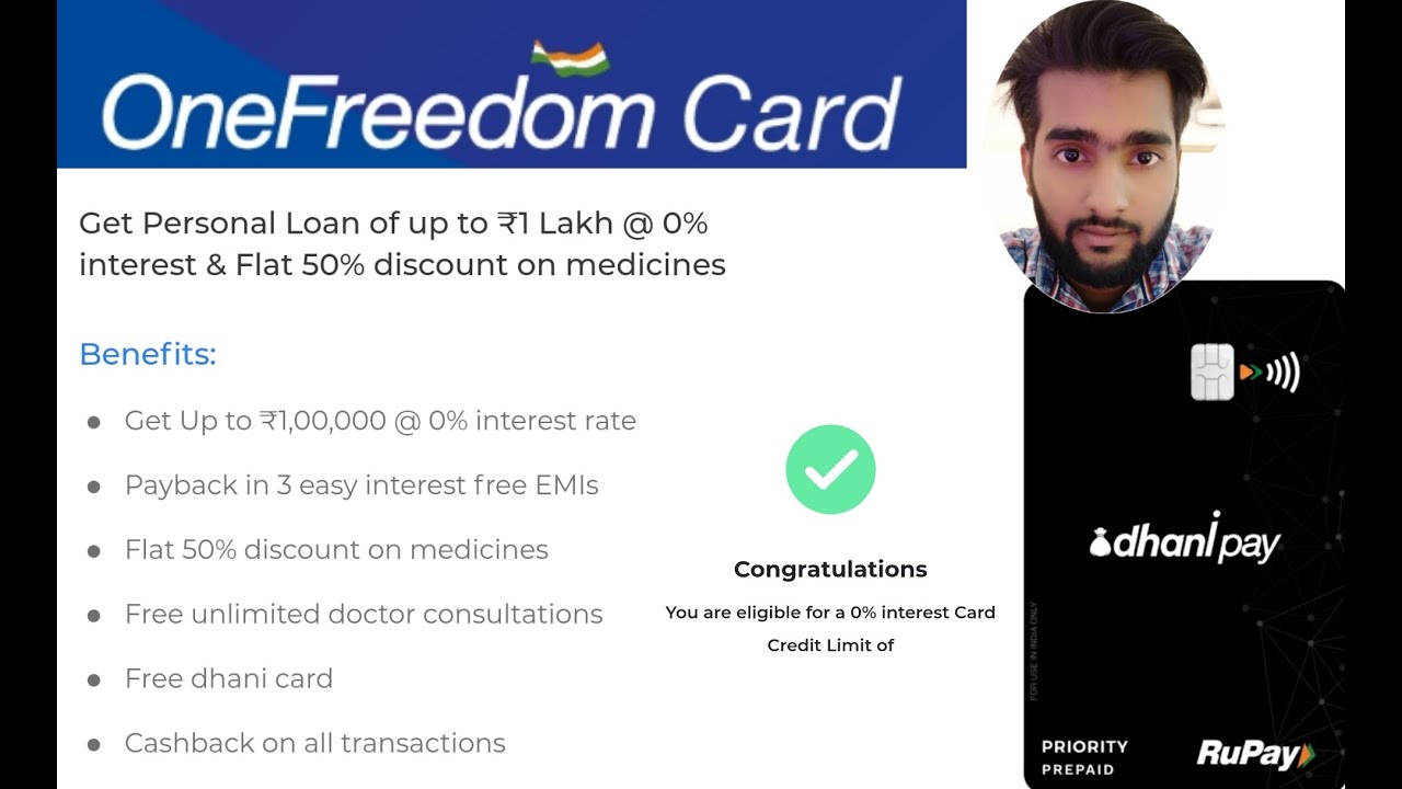 Dhani ONE FREEDOM CARD BENEFITS  and application process