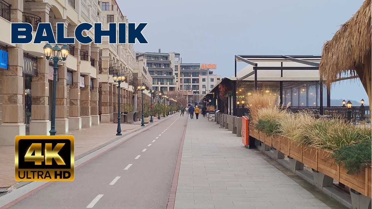 Balchik promenade, Bulgaria, Walking tour [4K video]