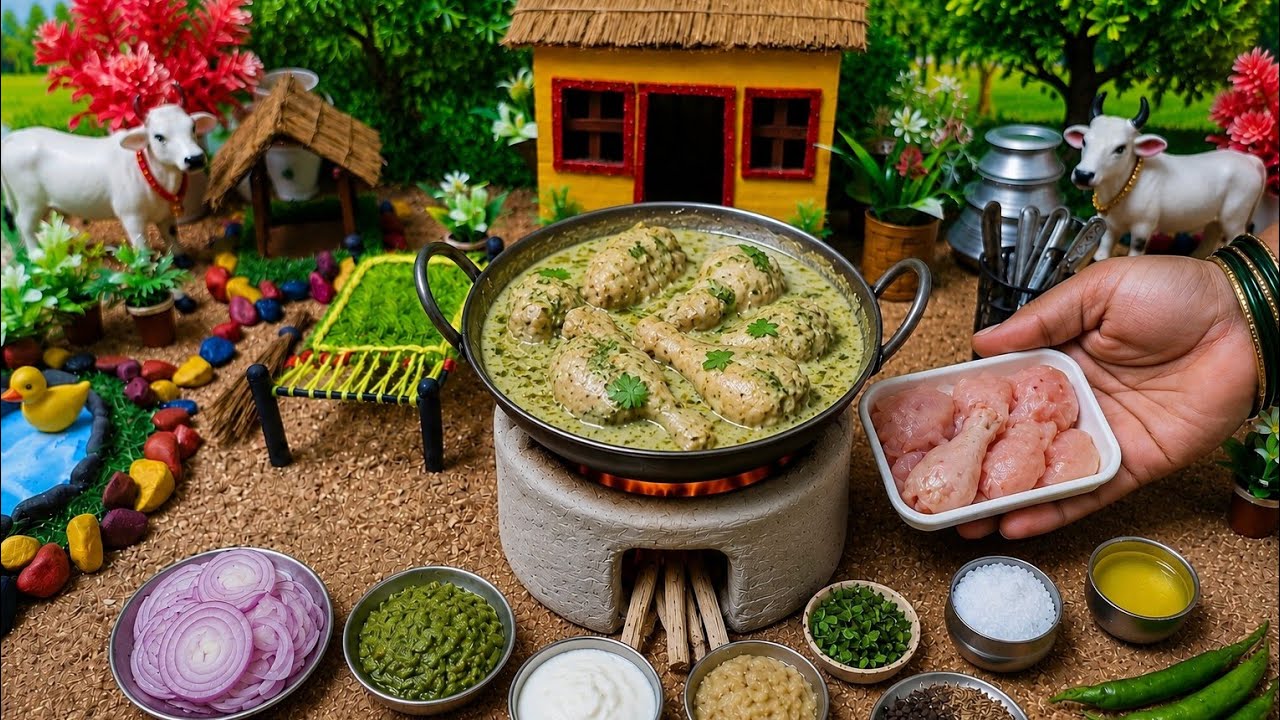 Mini Afghani chicken recipe #roshanminifood #minifoodkey #tinyfood#desifood #chicken #viral 