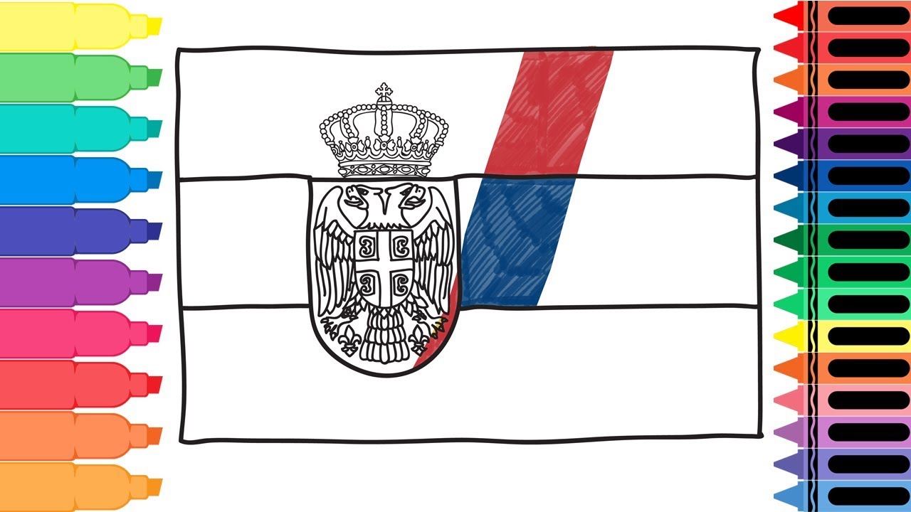 How to Draw Serbia Flag - Drawing the Serbian Flag - Art colors for kids | Tanimated Toys