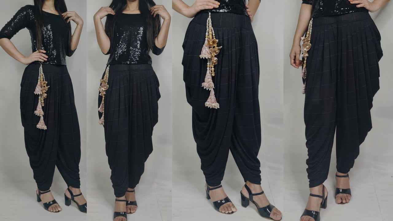 Dhoti salwar cutting and stitching/ Easy Dhoti pant cutting and stitching