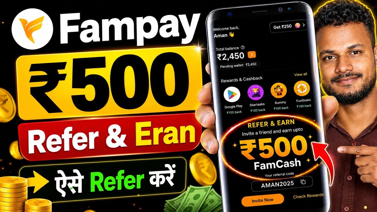 FamPay Refer and Earn | How to get ₹500 per referral | How to refer and earn with FamPay UPI