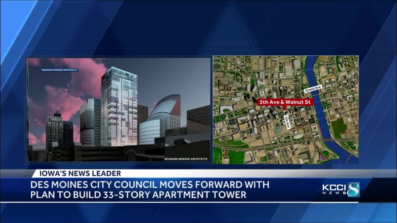 Des Moines City Council moves forward with plan to build 33-story apartment tower
